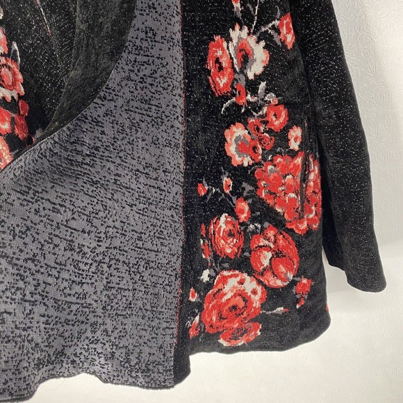 Fuzzi XXL Black Knit Open Front Cardigan Sweater - Picture 3 of 15